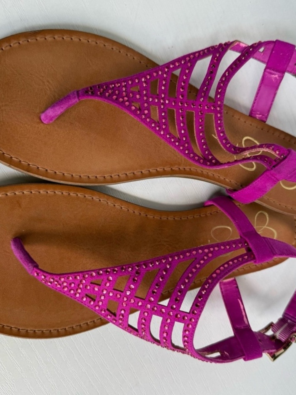 Jessica Simpson Hot Pink Rhinestone Sandals Size 9 – Statement Summer 💖